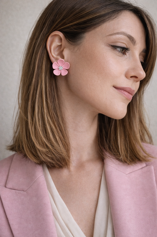 Orecchini fiori rosa