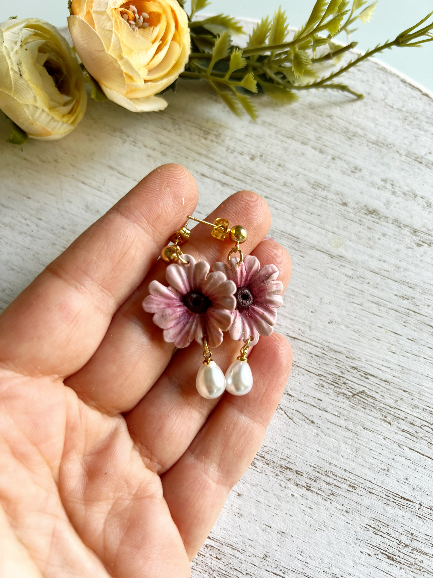 Orecchini fiori rosa